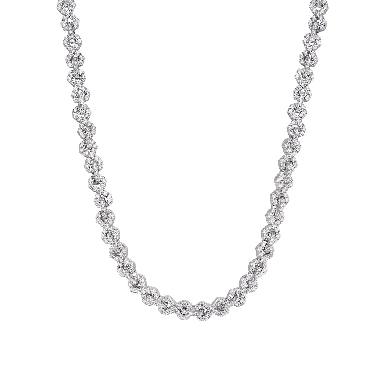 Infinity 6MM Moissanite Iced Out Chain 925 Sterling Silver