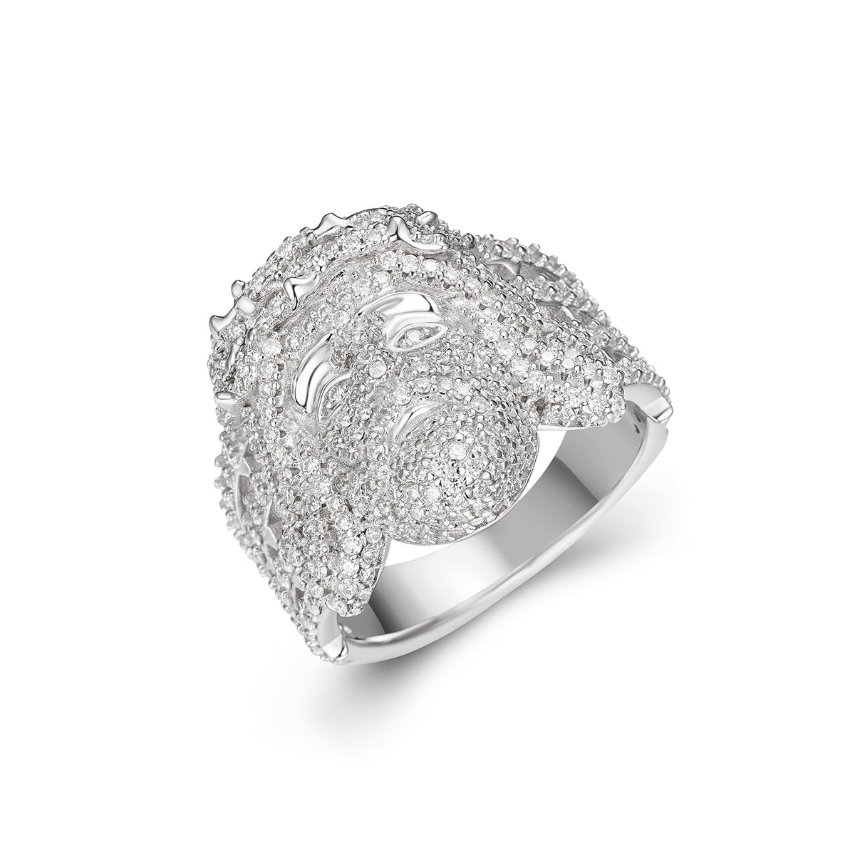 Jesus Signet Thorn Moissanite Ring