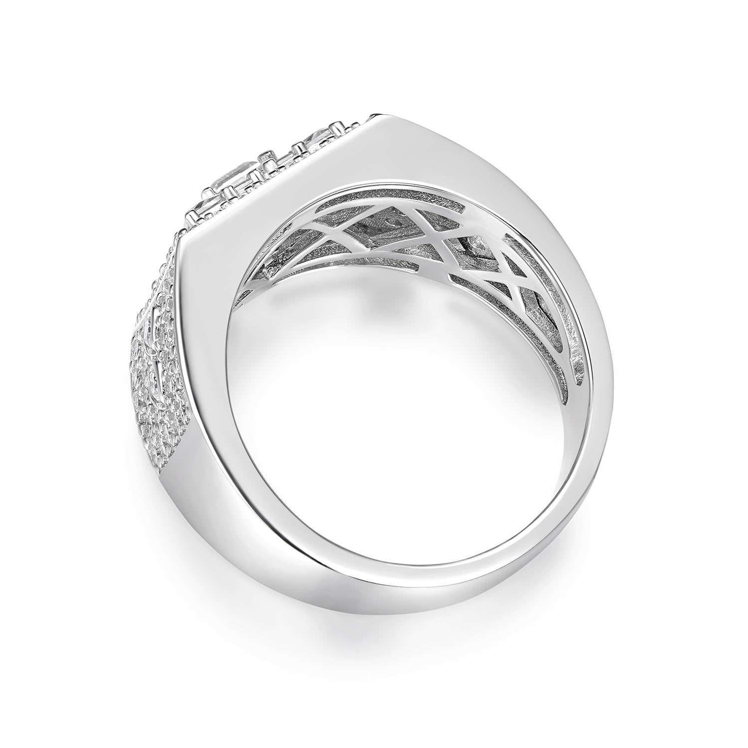 Men's Moissanite Square Cluster Ring