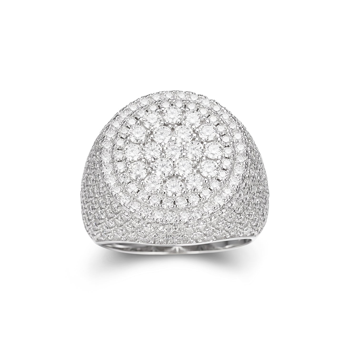 Mens Round Moissanite Circle Cluster Ring