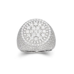 Mens Round Moissanite Circle Cluster Ring