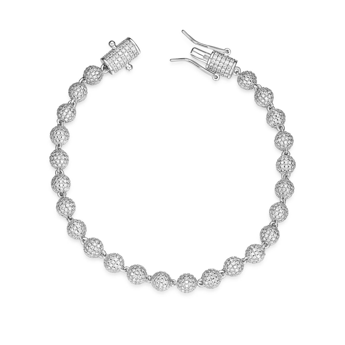 Moissanite Bead Ball Dogtag Bracelet