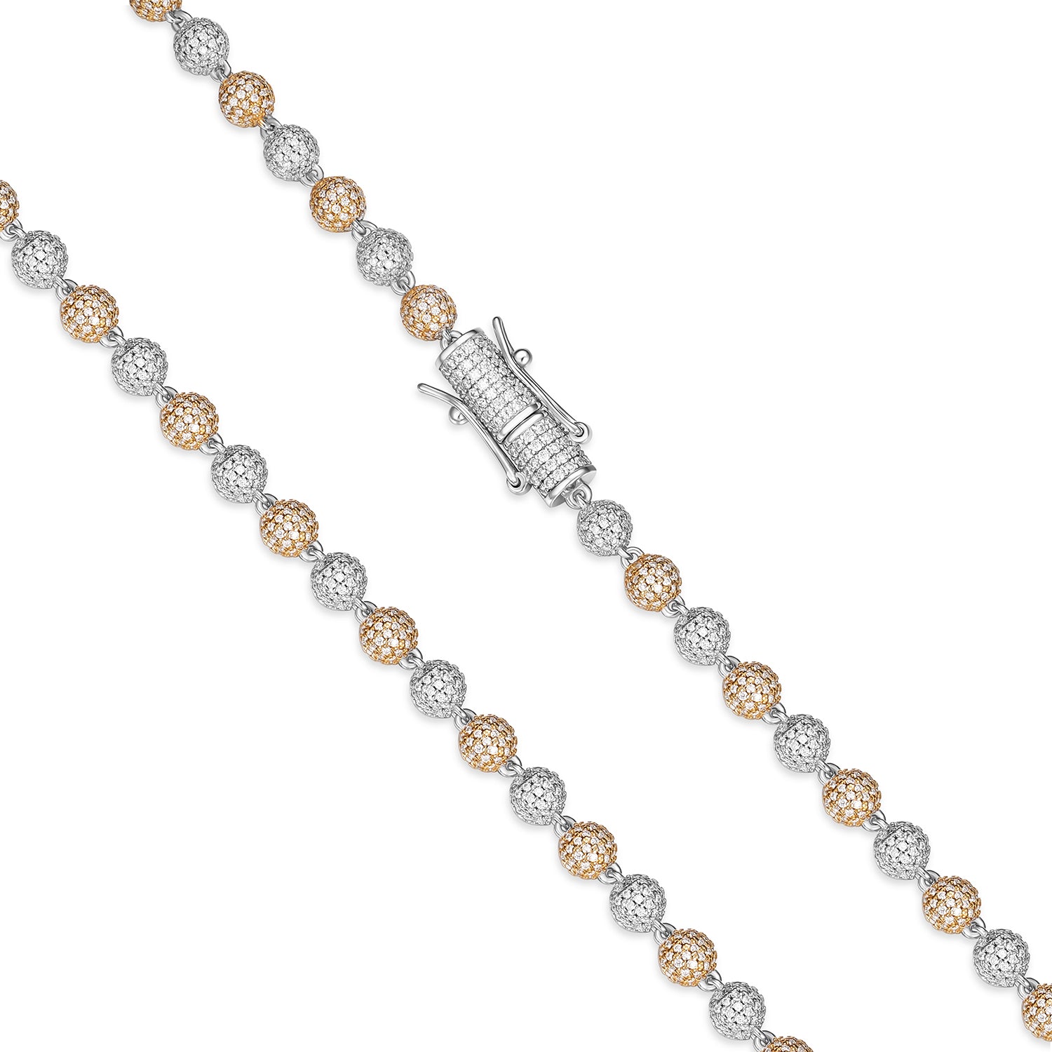 Moissanite Bead Ball Dogtag Necklace