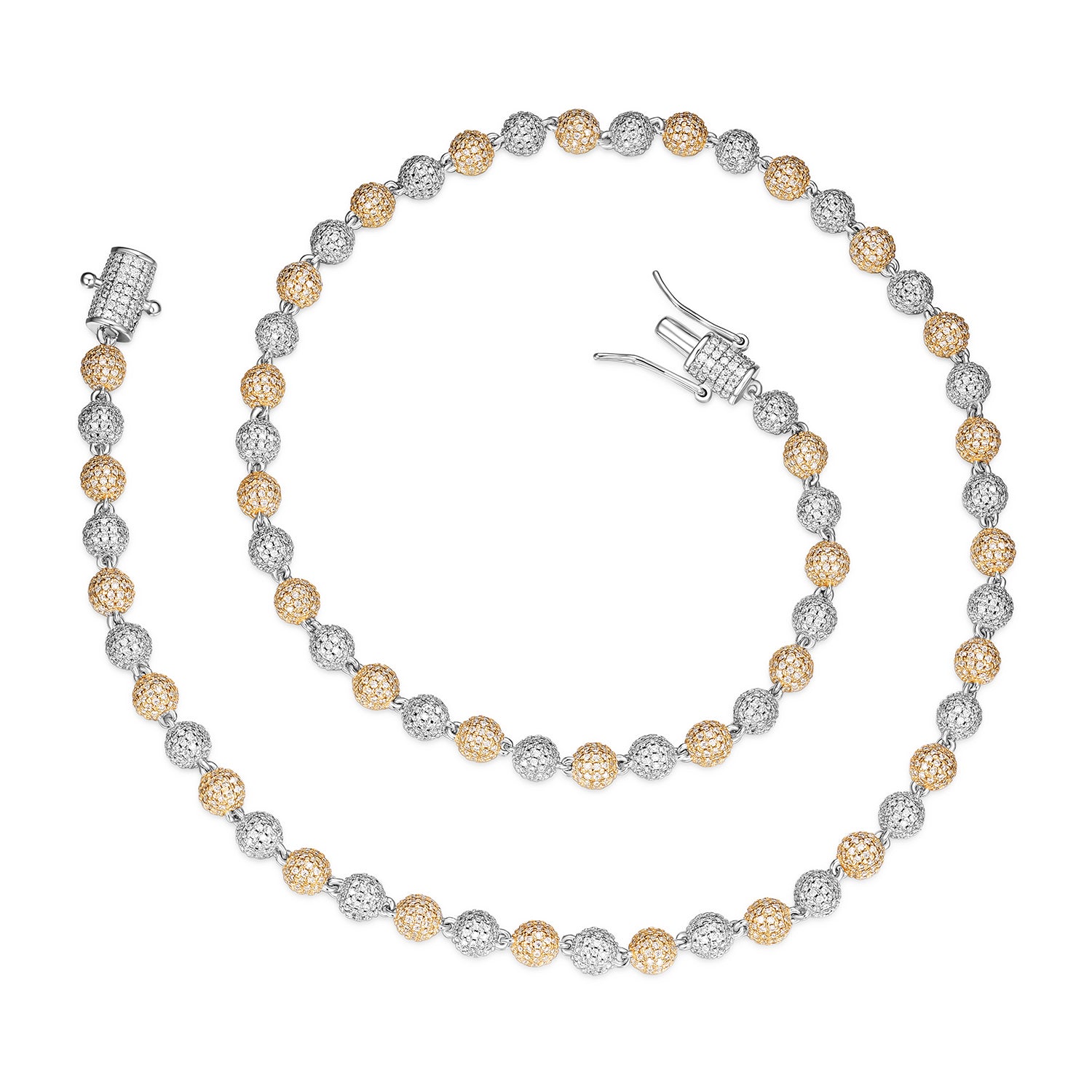 Moissanite Bead Ball Dogtag Necklace