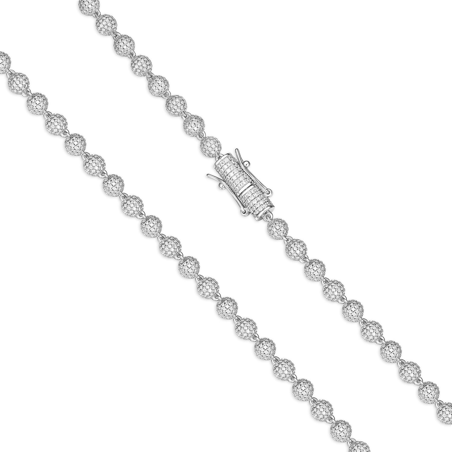 Moissanite Bead Ball Dogtag Necklace