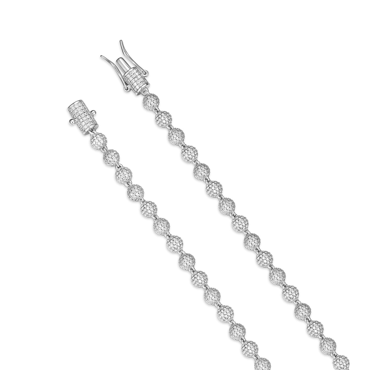 Moissanite Bead Ball Dogtag Necklace