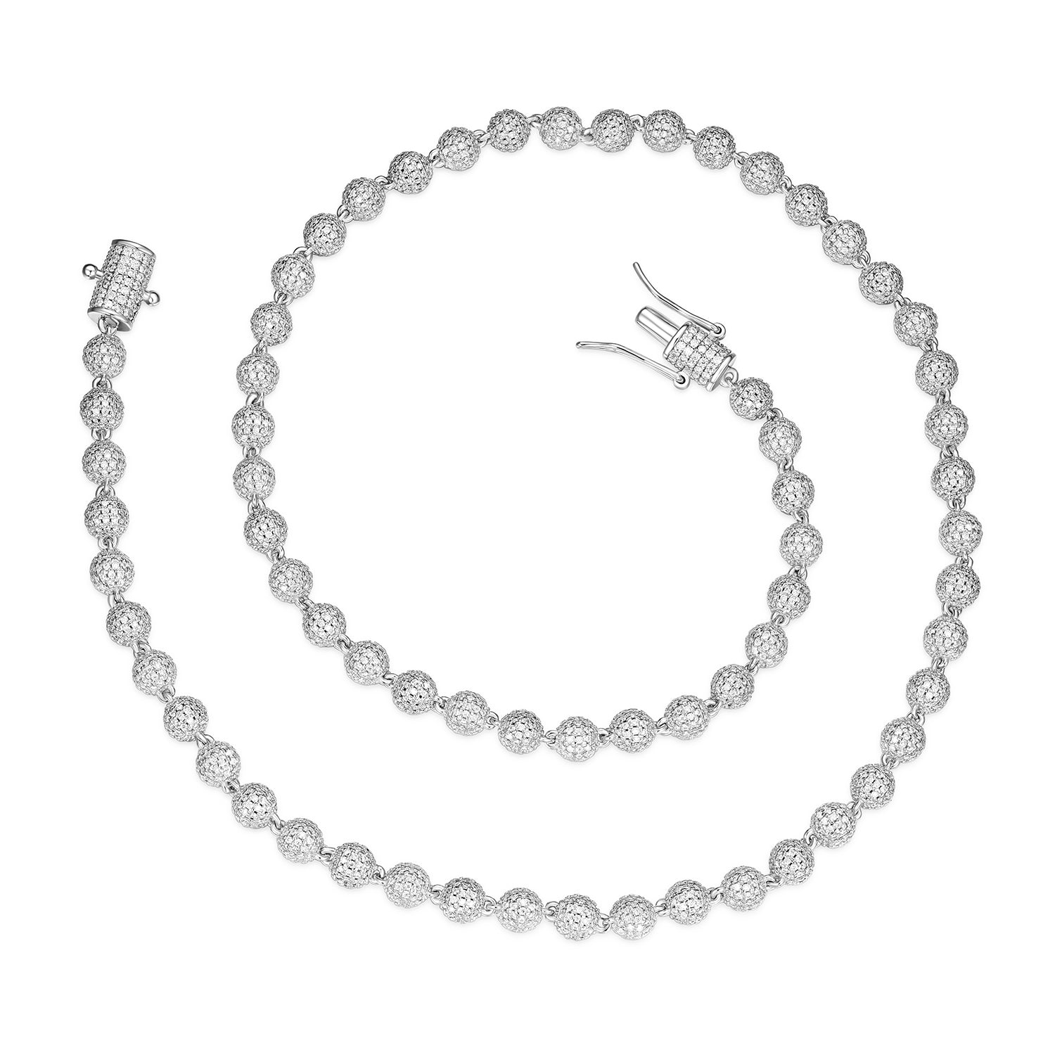 Moissanite Bead Ball Dogtag Necklace