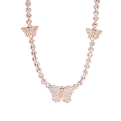 Moissanite Butterfly Infinity  Necklace