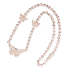 Moissanite Butterfly Infinity  Necklace