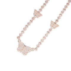 Moissanite Butterfly Infinity  Necklace