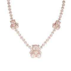 Moissanite Triple Bears Infinity  Necklace