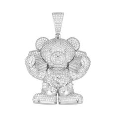 Money Bear Pendant – Iced Out 925 Moissanite Hip Hop Teddy Charm | UIU Jewelry