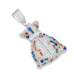 Iced Out Money Bag Pendant  Moissanite Bling Pendant