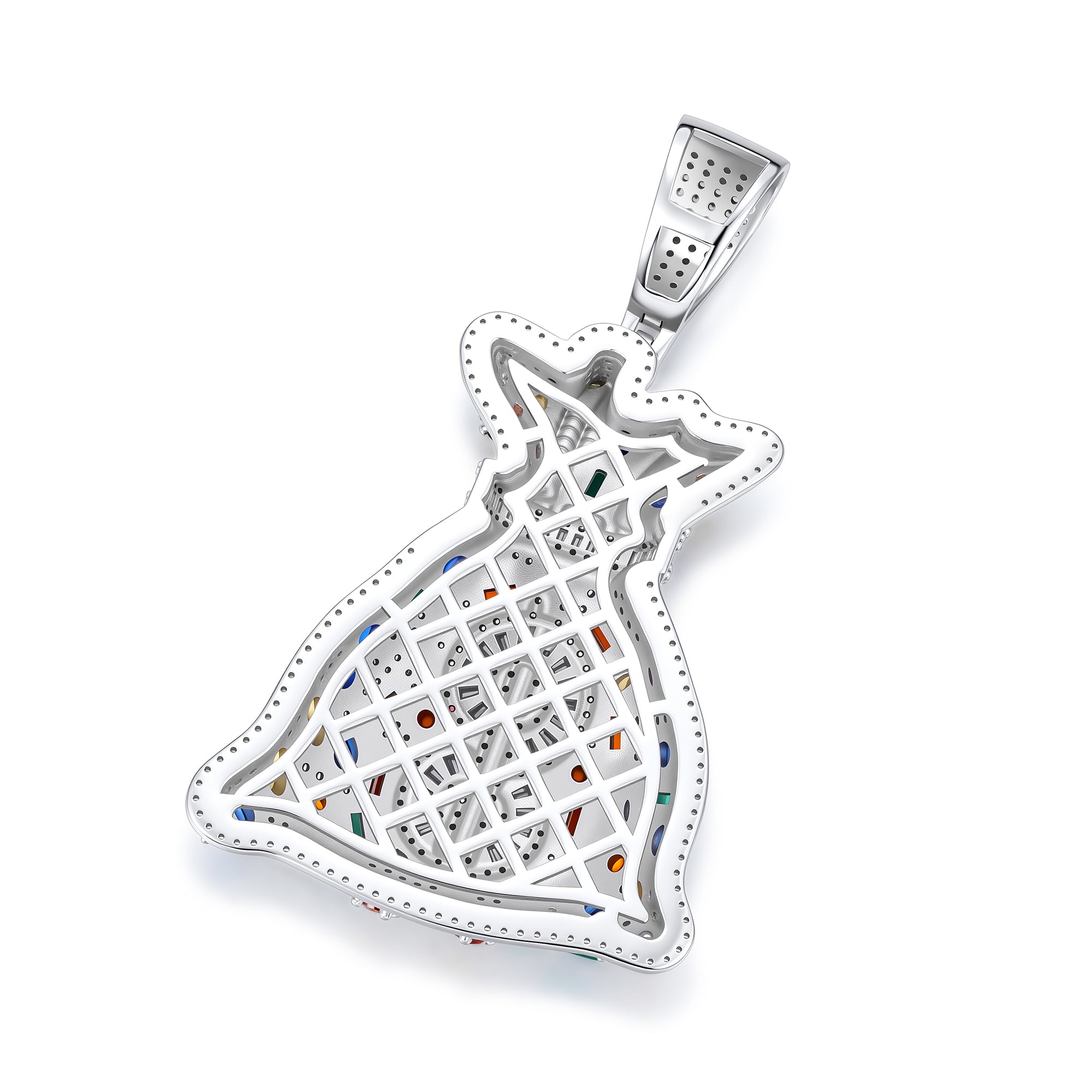 Iced Out Money Bag Pendant  Moissanite Bling Pendant