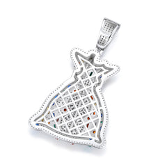 Iced Out Money Bag Pendant  Moissanite Bling Pendant