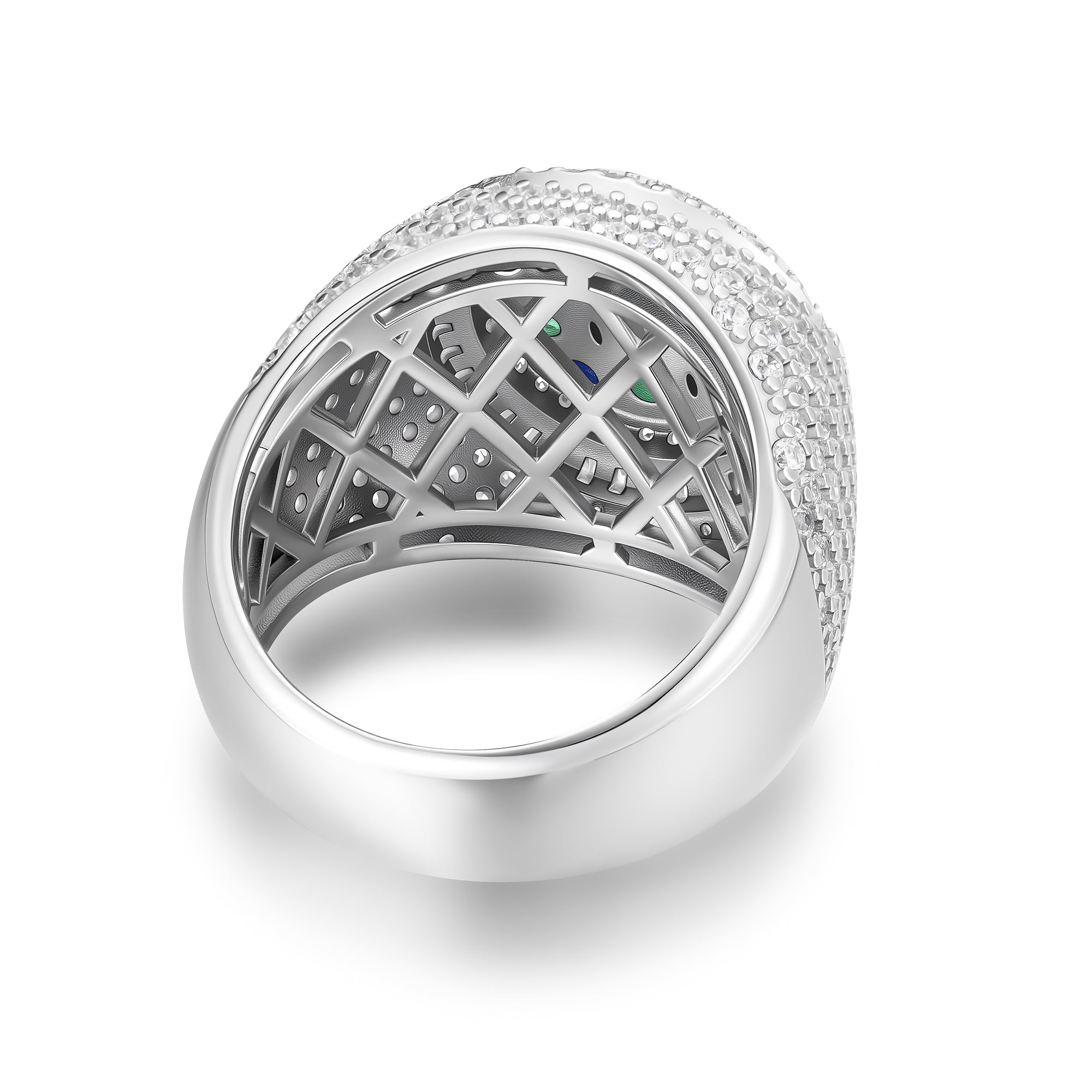 Multicolor Gemstone Iced Out Ring – 925 Sterling Silver Luxury Hip Hop Jewelry | UIU Jewelry