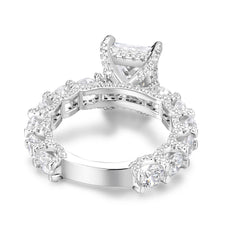 Princess Cut Moissanite Engagement Ring – 925 Sterling Silver Eternity Band | UIU Jewelry