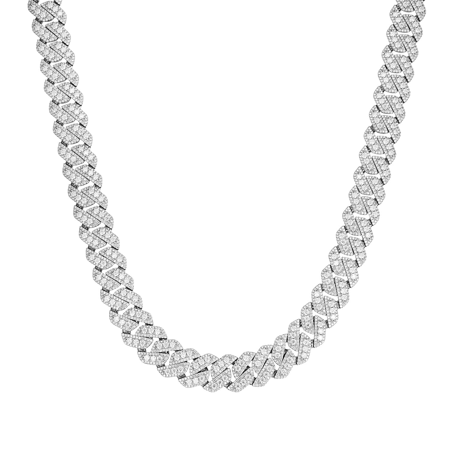 Shine Cuban Necklace – Iced Out with Moissanite Stones 10MM 14MM