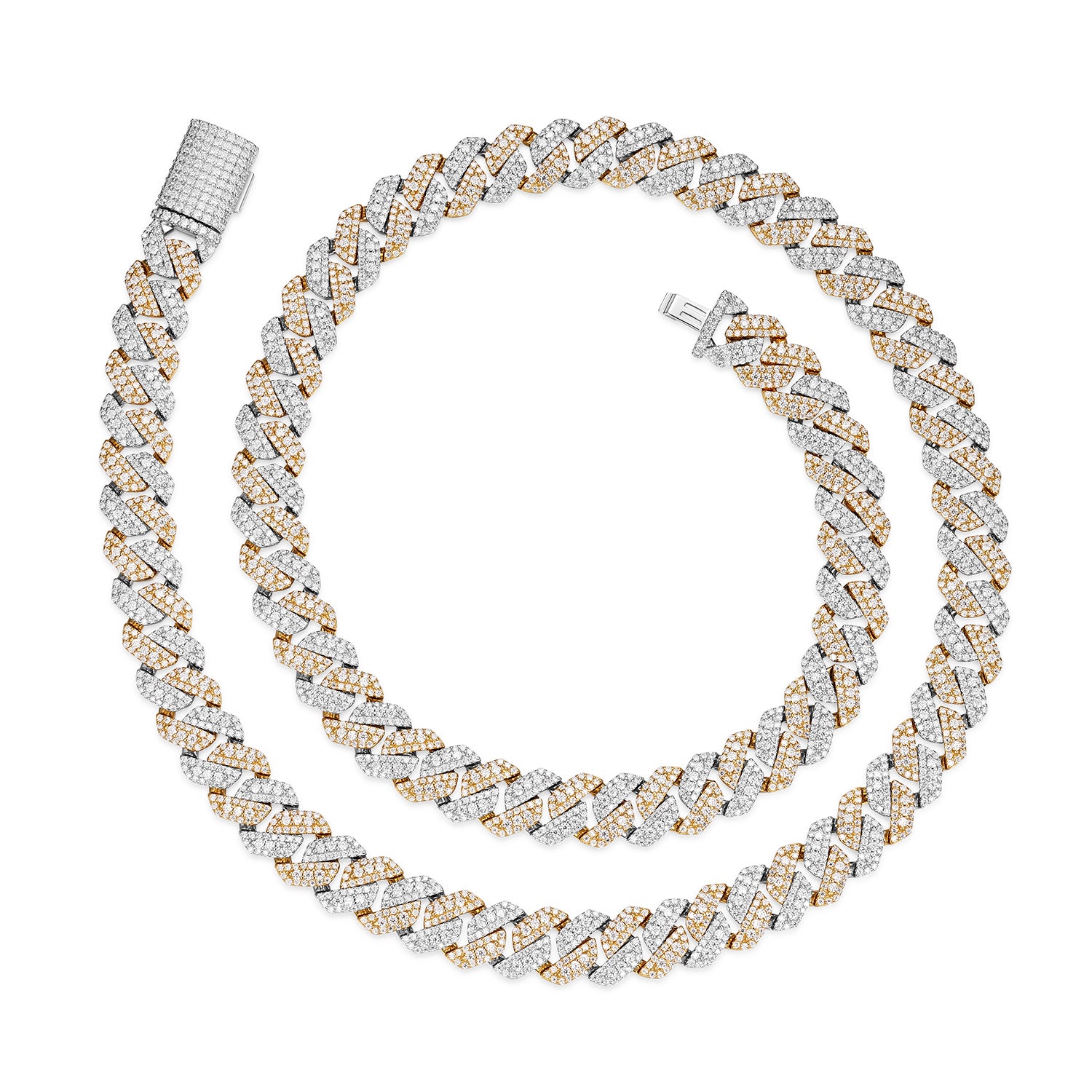 Shine Cuban Necklace – Iced Out with Moissanite Stones 10MM 14MM