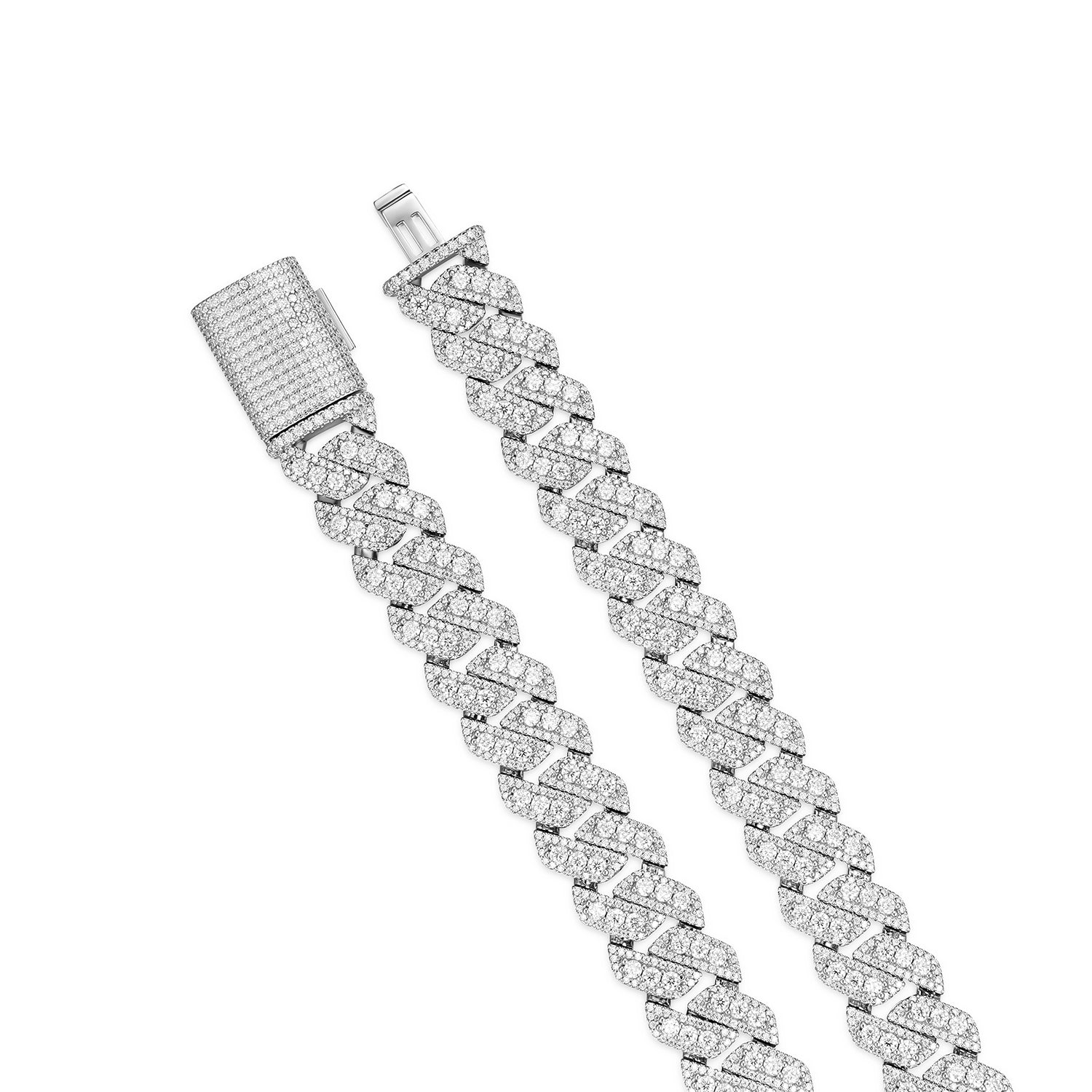 Shine Cuban Necklace – Iced Out with Moissanite Stones 10MM 14MM