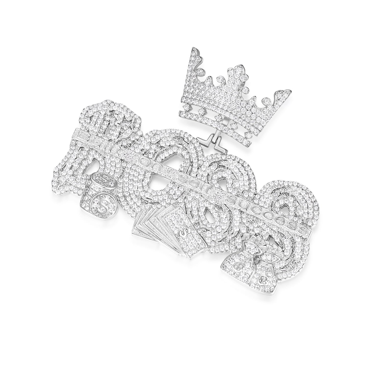 VVS Moissanite Boss Pendant Crown and Success Theme