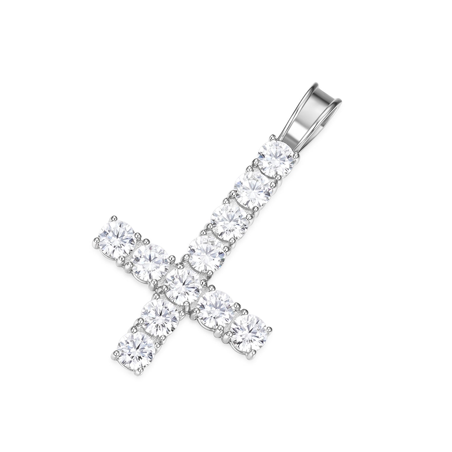 VVS Moissanite Cross Pendant Golden Shine