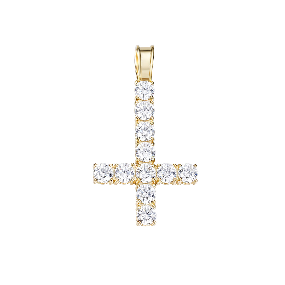 VVS Moissanite Cross Pendant Golden Shine
