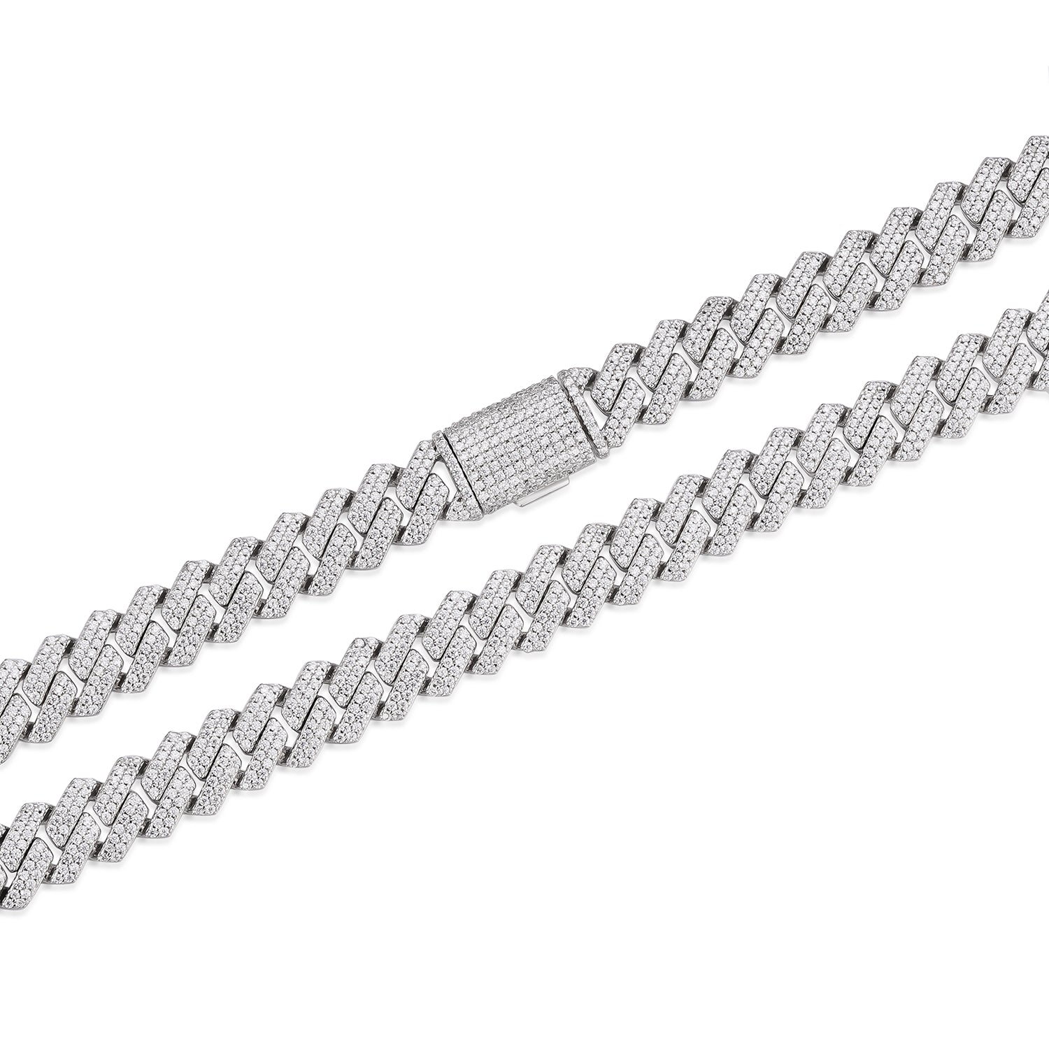 VVS Colorless Moissanite Cuban Link Chain 14K Gold (ALL SIZES)