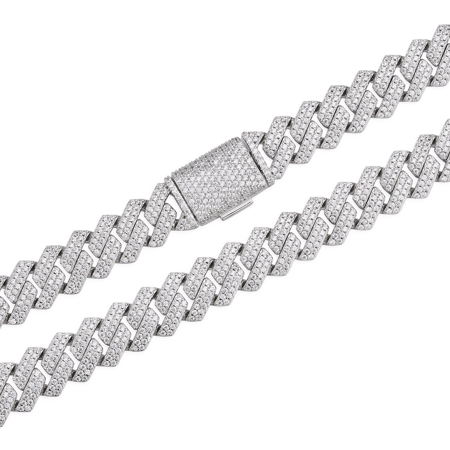 VVS Colorless Moissanite Cuban Link Chain 14K Gold (ALL SIZES)