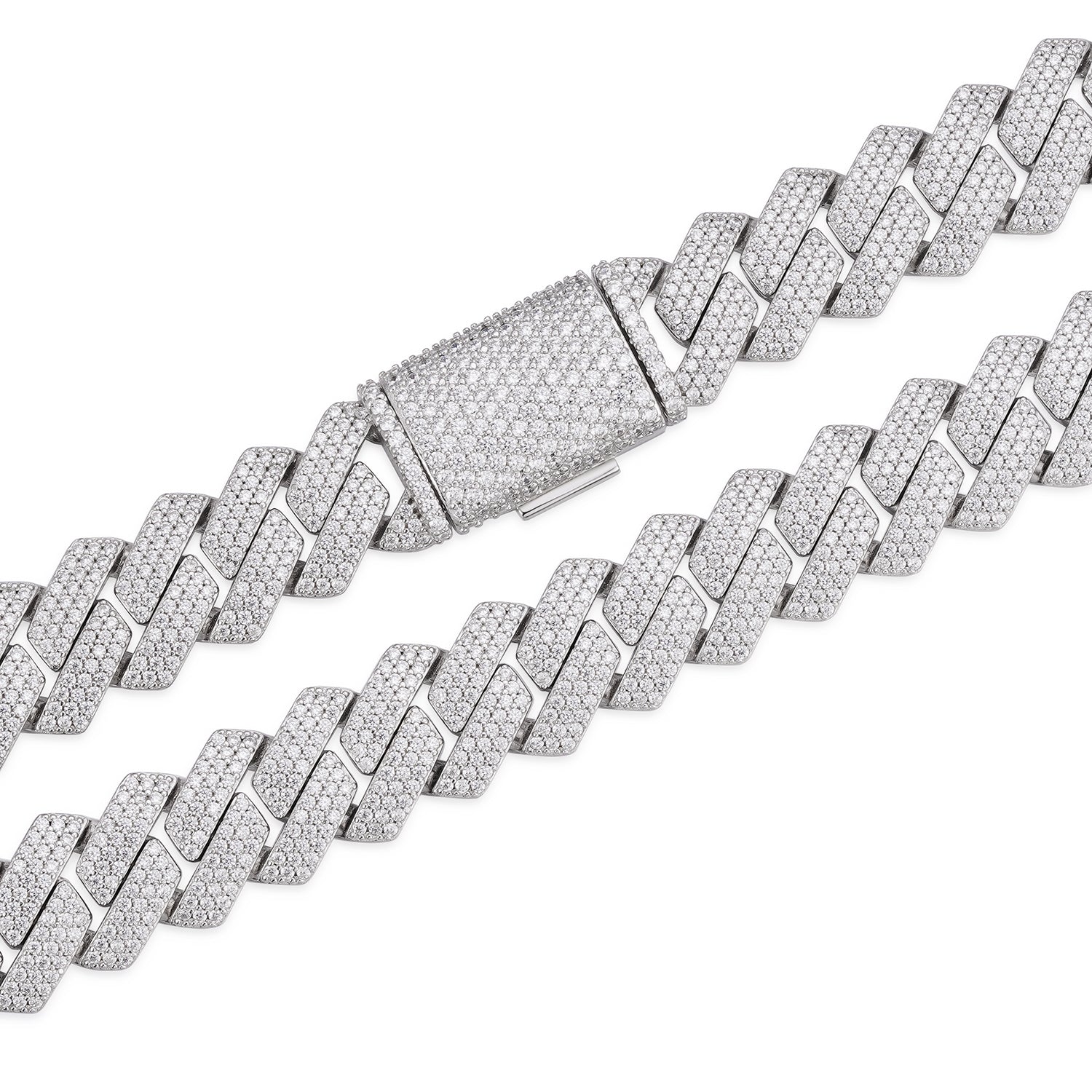 VVS Colorless Moissanite Cuban Link Chain 14K Gold (ALL SIZES)