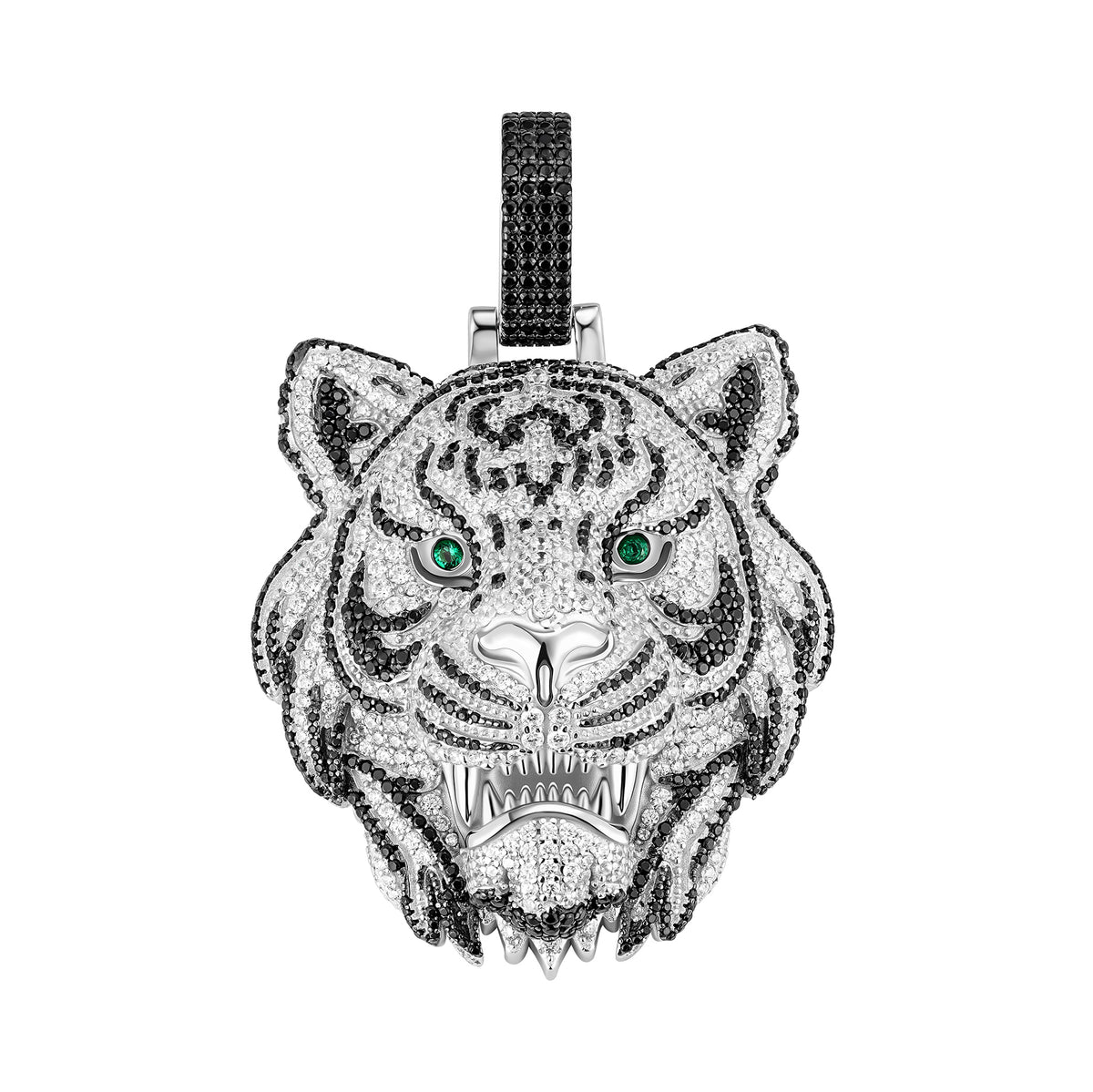 Iced Out Tiger Head Moissanite Pendant – S925 Silver Hip Hop Jewelry